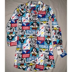 NWT Girls' DC Comics Wonder Woman‎ Flannel Pajamas Night Shirt Flame Resistant 8
